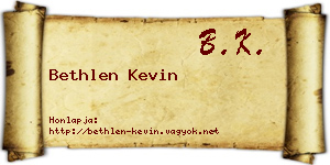 Bethlen Kevin névjegykártya