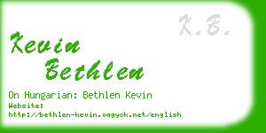 kevin bethlen business card